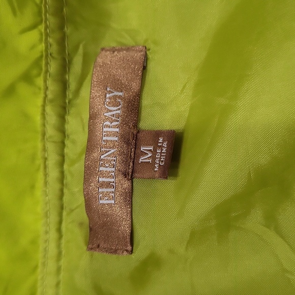 EUC Ellen Tracy women's lime green windbreaker athletic athleisure jacket, M - Picture 7 of 15